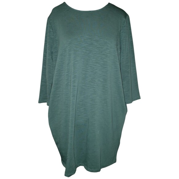 Dual Nature Tie Knot Back Lagan Look Minimalist Ever Green Sheath Dress XL - Picture 1 of 7